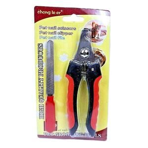 CHONG LE ER Pet Nail Clipper and Scissors W/ Bonus File Pet Grooming Tools Red
